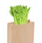 Whole celery in a bag isolated