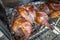 Whole chicken smoked in electric bbq smoker