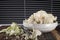 Whole and cut-up white  cauliflower vegetable