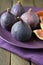 Whole fresh ripe figs on a plate