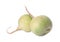 Whole fresh ripe turnips on white background