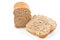 Whole grain bread loaves on a white background