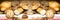 Whole grain bread on table, various pastries and breads, wholemeal bread closeup