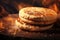 Whole grain English muffin healthy food background