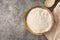 Whole grain flour isolated. Baking ingredient for pastry and bread