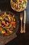 Whole Grain Garlic and Spinach Tagliatelle with Wok Vegetables