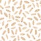 Whole grain oats seamless pattern on white background. Vector illustration of organic cereal food