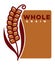 Whole grain product emblem with ripe spike and sign