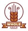 Whole grain product emblem with small wheat ear