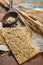 Whole grain wheat flour, sunflowers seeds and fresh baked crackers
