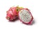 Whole and half dragon fruit isolated