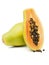 Whole and half Papaya fruit isolated