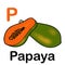 Whole and half ripe papaya