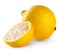Whole and half yellow sour lemon