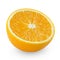 Whole and halved oranges. Clipping paths for both objects and shadows. Infinite depth of field