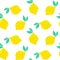 Whole lemon fruits seamless pattern,citrus sliced fruits white background