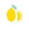 Whole lemon and a lemon slice vector illustration