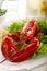 Whole lobster with salad