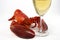Whole Lobster with Wine Glass