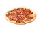 Whole pepperoni pizza isolated