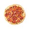 Whole pepperoni pizza isolated