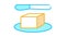 whole piece of butter and knife Icon Animation