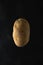 Whole potato on black background. Minimal food concept