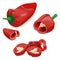 Whole, quarter, slices of Spanish Piquillo peppers