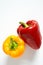 A Whole Red & Yellow Pepper / Capsicum Close Up