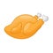 Whole roast chicken isolated illustration