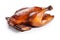 Whole roast duck on a white background. Grilled pecking duck. Ai generative