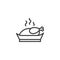 Whole roasted chicken line icon