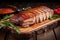 whole slab of marinated pork belly on a wooden board
