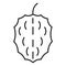 Whole soursop icon, outline style