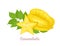 Whole star fruit, half and green leaf Isolated on a white background. Vector illustration