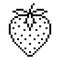 Whole strawberry outline pixel art