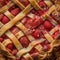 Whole Strawberry Rhubarb pie fresh from the oven