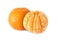 Whole tangerine fruits and peeled segments isolated