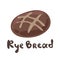 Whole wheat bread, vector stock illustration. A homemade natural product. Icon for the bakery. Dark malted rye bread