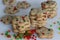 Whole wheat eggless tutti fruti cookies. Healthy cookies made of whole wheat flour, butter, sugar, vanilla and lots of green and