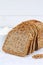 Whole wheat grain bread slice slices sliced loaf portrait format