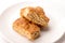 Whole wheat rusks on plate