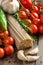 Whole wheat spaghetti, vegetables and herbs