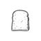 Whole wheat toast bread hand drawn sketch icon.