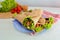 Whole Wheat Tortilla Wraps with Beef and Vegetables