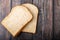 Whole wheats breads on the wooden