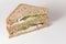 Wholegrain chicken salad sandwich with copy space