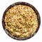 Wholegrain Mustard in Bowl Top View Isolated
