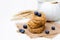 Wholegrain wheat bisks with milk and blueberry