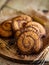 Wholemeal biscuits with barley, spelled, oats and chocolate